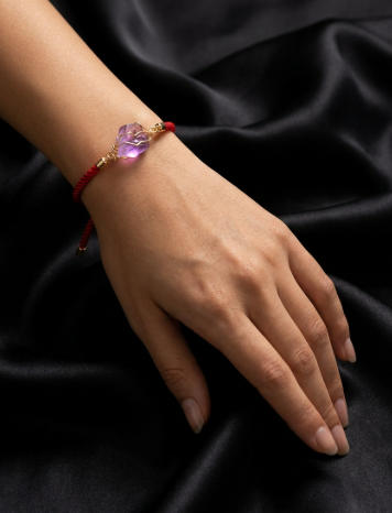 PULSERA AMATISTA con CORDÓN ROJO 1