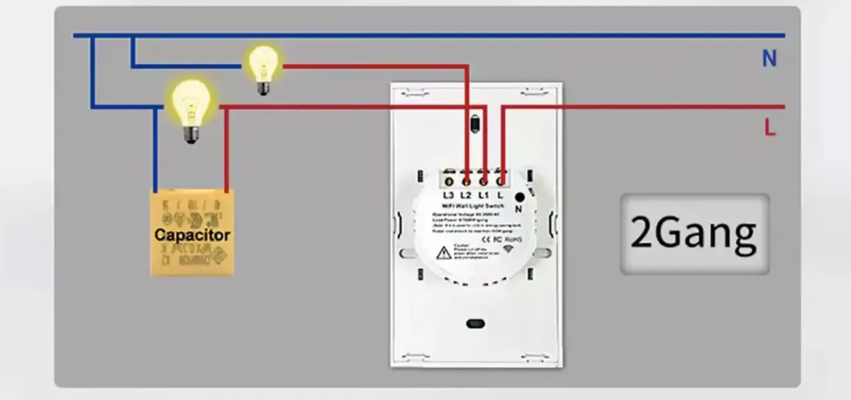 Interruptor inteligente Alexa doble JG63 1