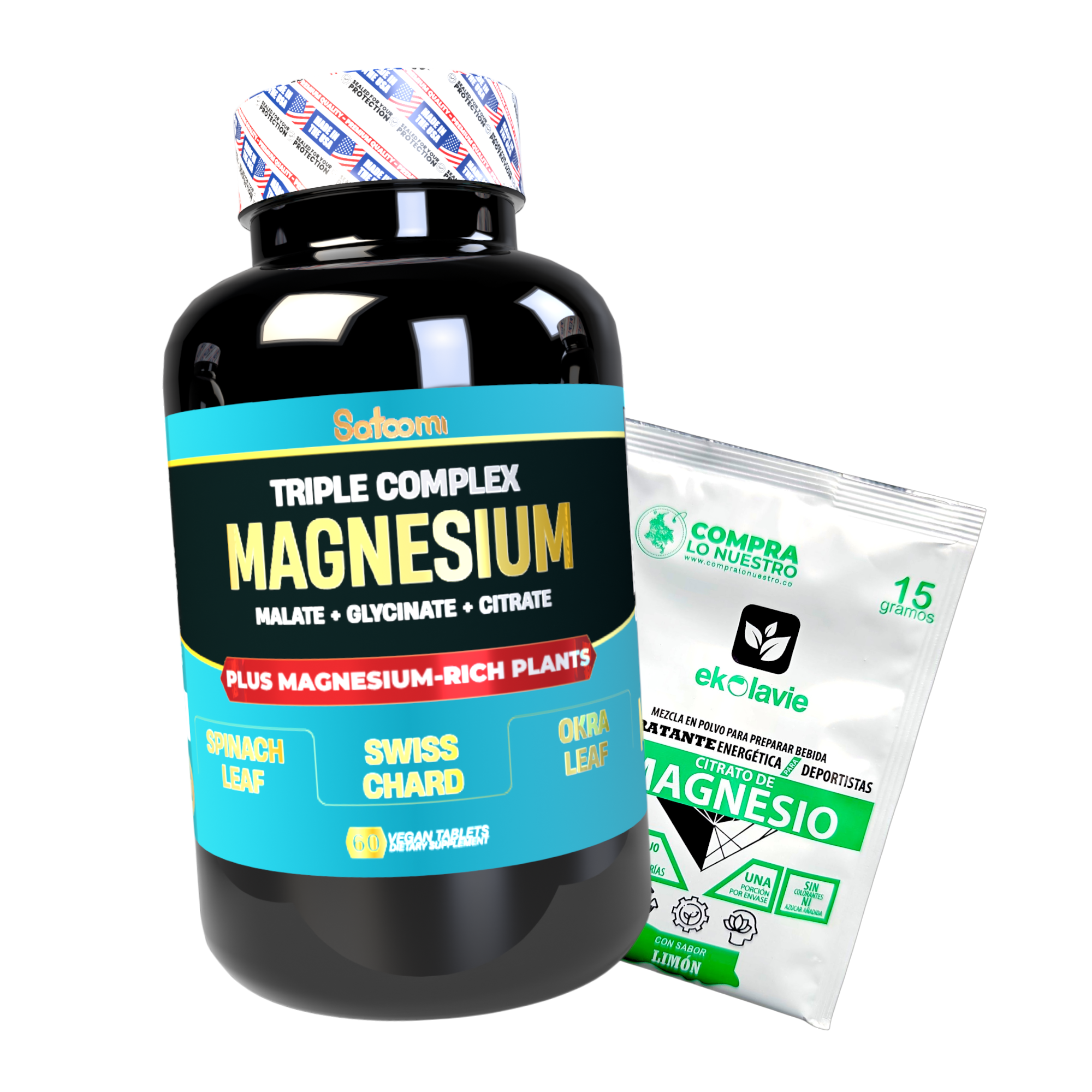 X1 Magnesio AMERICAN 60cap + X1 Sachet de cloruro